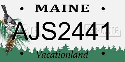 AJS2441 Maine License Plate