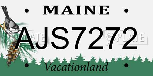 AJS7272 Maine License Plate
