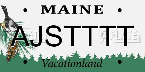 AJSTTTT Maine License Plate