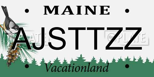 AJSTTZZ Maine License Plate