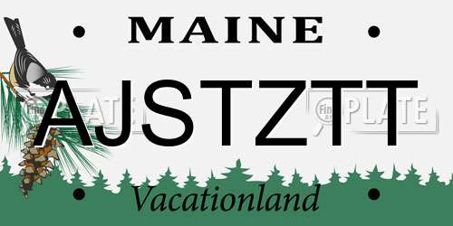 AJSTZTT Maine License Plate