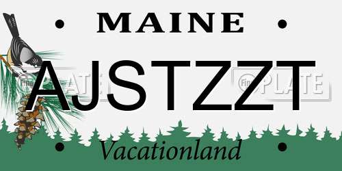 AJSTZZT Maine License Plate