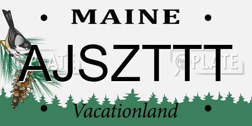 AJSZTTT Maine License Plate