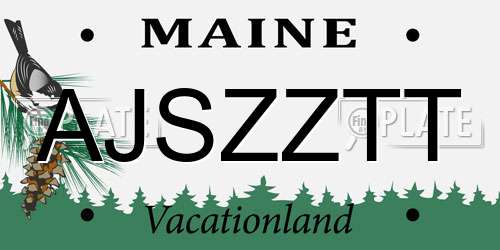 AJSZZTT Maine License Plate