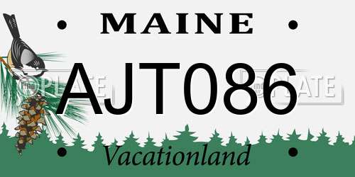 AJT086 Maine License Plate