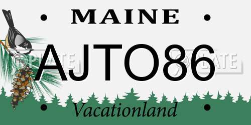 AJTO86 Maine License Plate