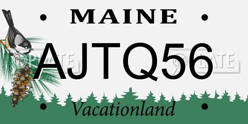 AJTQ56 Maine License Plate