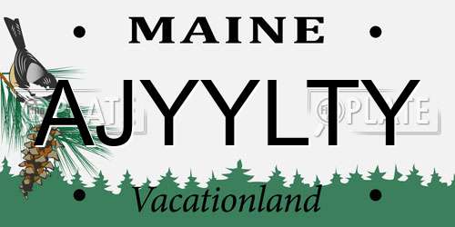 AJYYLTY Maine License Plate