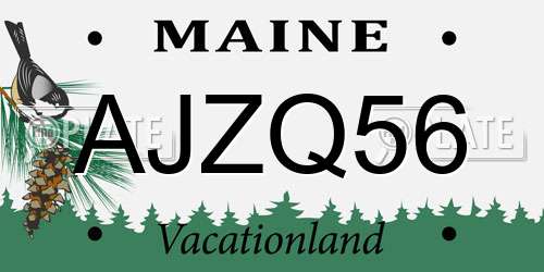 AJZQ56 Maine License Plate