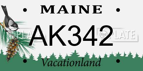 AK342 Maine License Plate