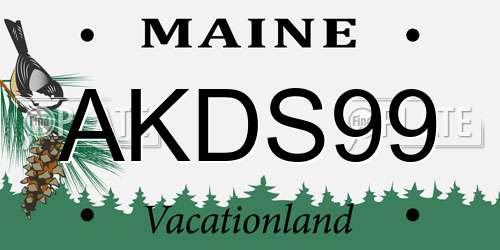 AKDS99 Maine License Plate