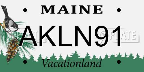AKLN91 Maine License Plate