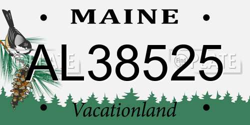 AL38525 Maine License Plate