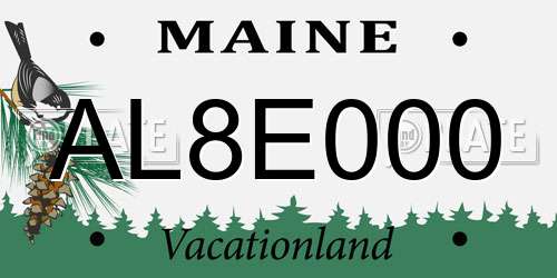 AL8E000 Maine License Plate
