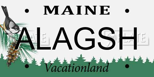 ALAGSH Maine License Plate