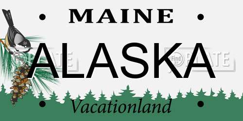 ALASKA Maine License Plate