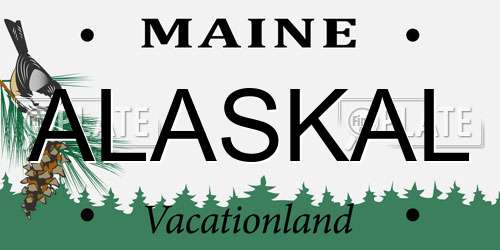 ALASKAL Maine License Plate