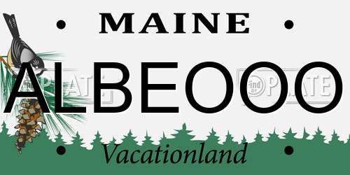 ALBEOOO Maine License Plate