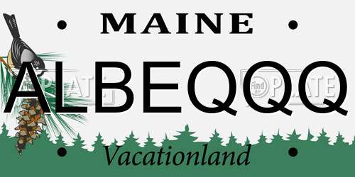 ALBEQQQ Maine License Plate