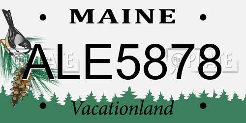 ALE5878 Maine License Plate