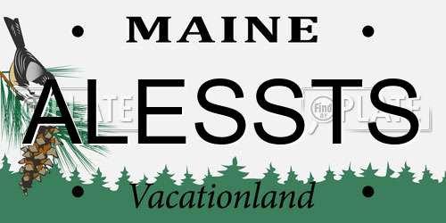ALESSTS Maine License Plate