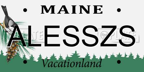 ALESSZS Maine License Plate