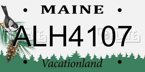 ALH4107 Maine License Plate
