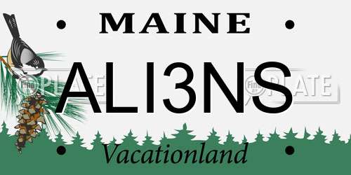 ALI3NS Maine License Plate