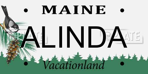 ALINDA Maine License Plate