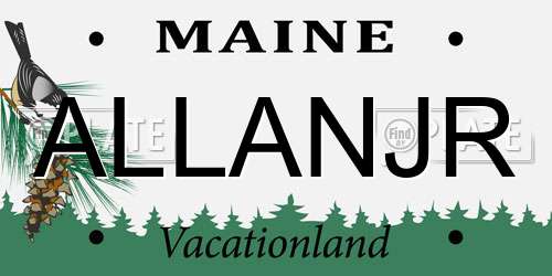 ALLANJR Maine License Plate