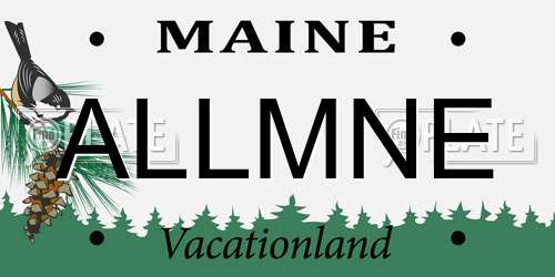 ALLMNE Maine License Plate