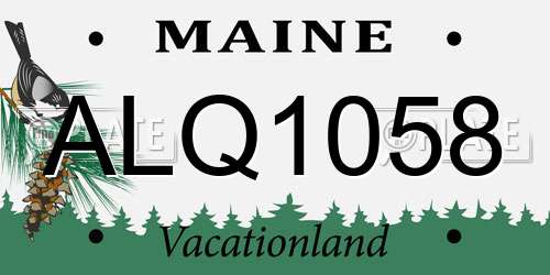 ALQ1058 Maine License Plate