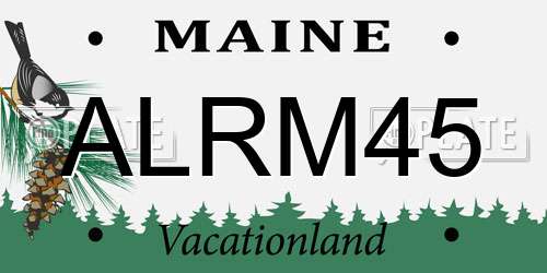 ALRM45 Maine License Plate