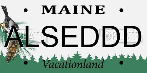 ALSEDDD Maine License Plate