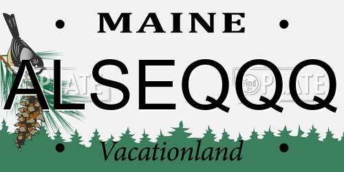 ALSEQQQ Maine License Plate