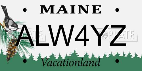 ALW4YZ Maine License Plate