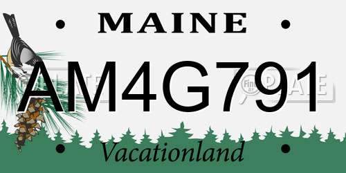 AM4G791 Maine License Plate