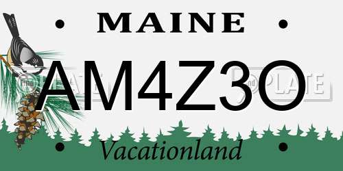 AM4Z3O Maine License Plate