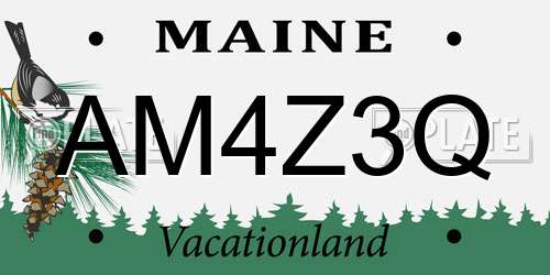 AM4Z3Q Maine License Plate