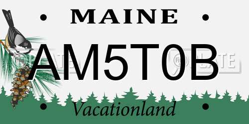 AM5T0B Maine License Plate