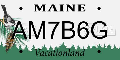AM7B6G Maine License Plate