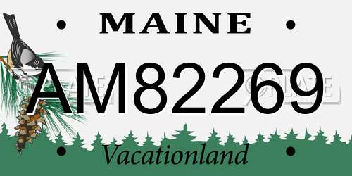 AM82269 Maine License Plate
