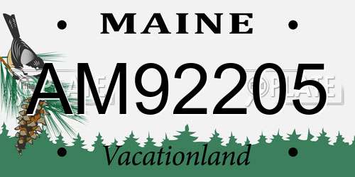AM92205 Maine License Plate