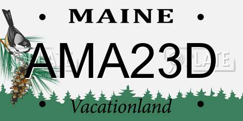 AMA23D Maine License Plate