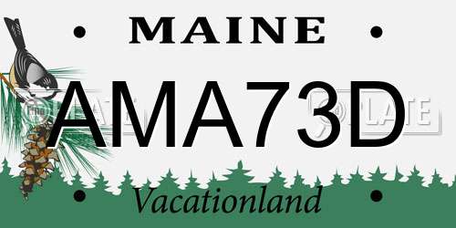 AMA73D Maine License Plate