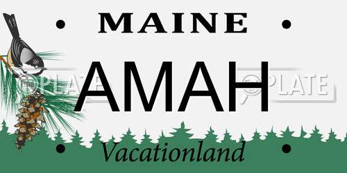 AMAH Maine License Plate