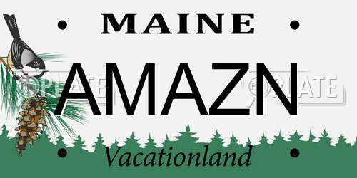 AMAZN Maine License Plate