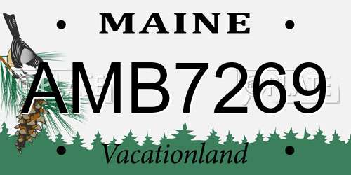 AMB7269 Maine License Plate