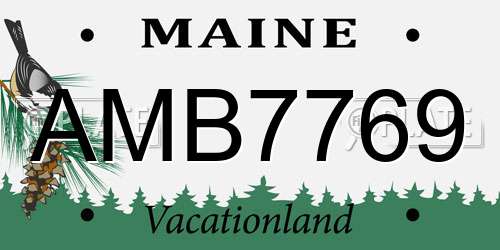 AMB7769 Maine License Plate