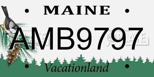 AMB9797 Maine License Plate